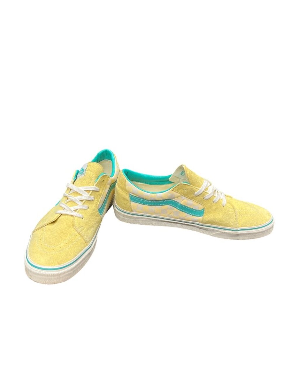 Vans mens yellow green checkered suede low top skaters sneakers sz 13 SKU 10-912